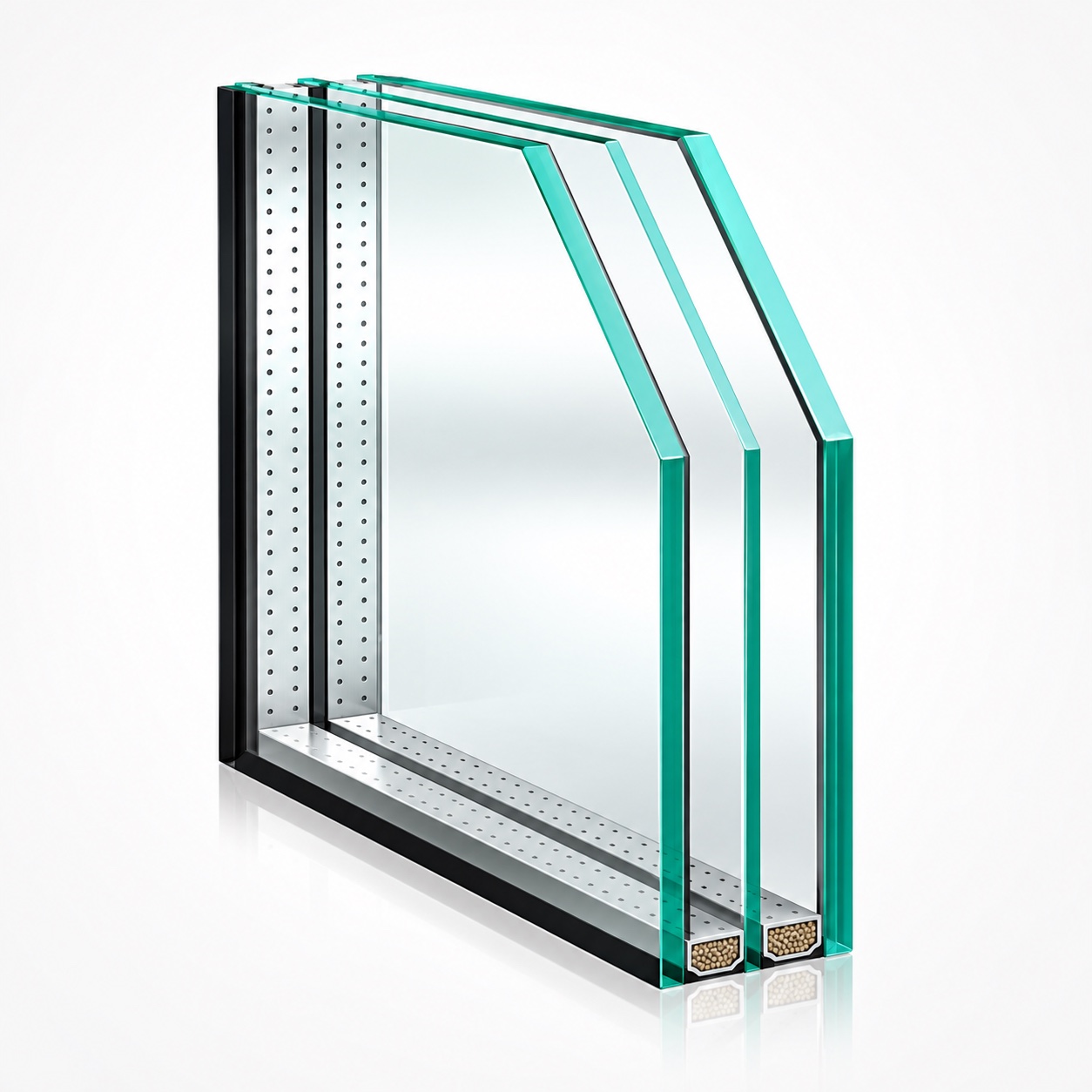 Unbranded high-resolution acoustic glazing unit with asymmetrical panes