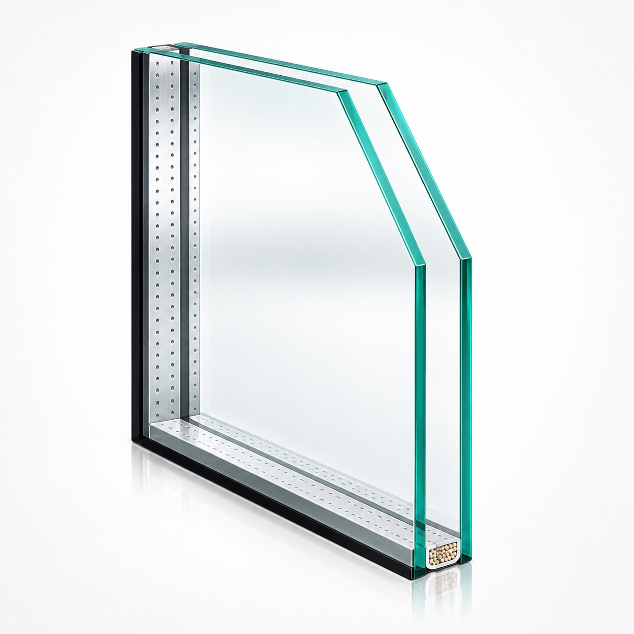 Unbranded high-resolution double-glazed insulating glass unit