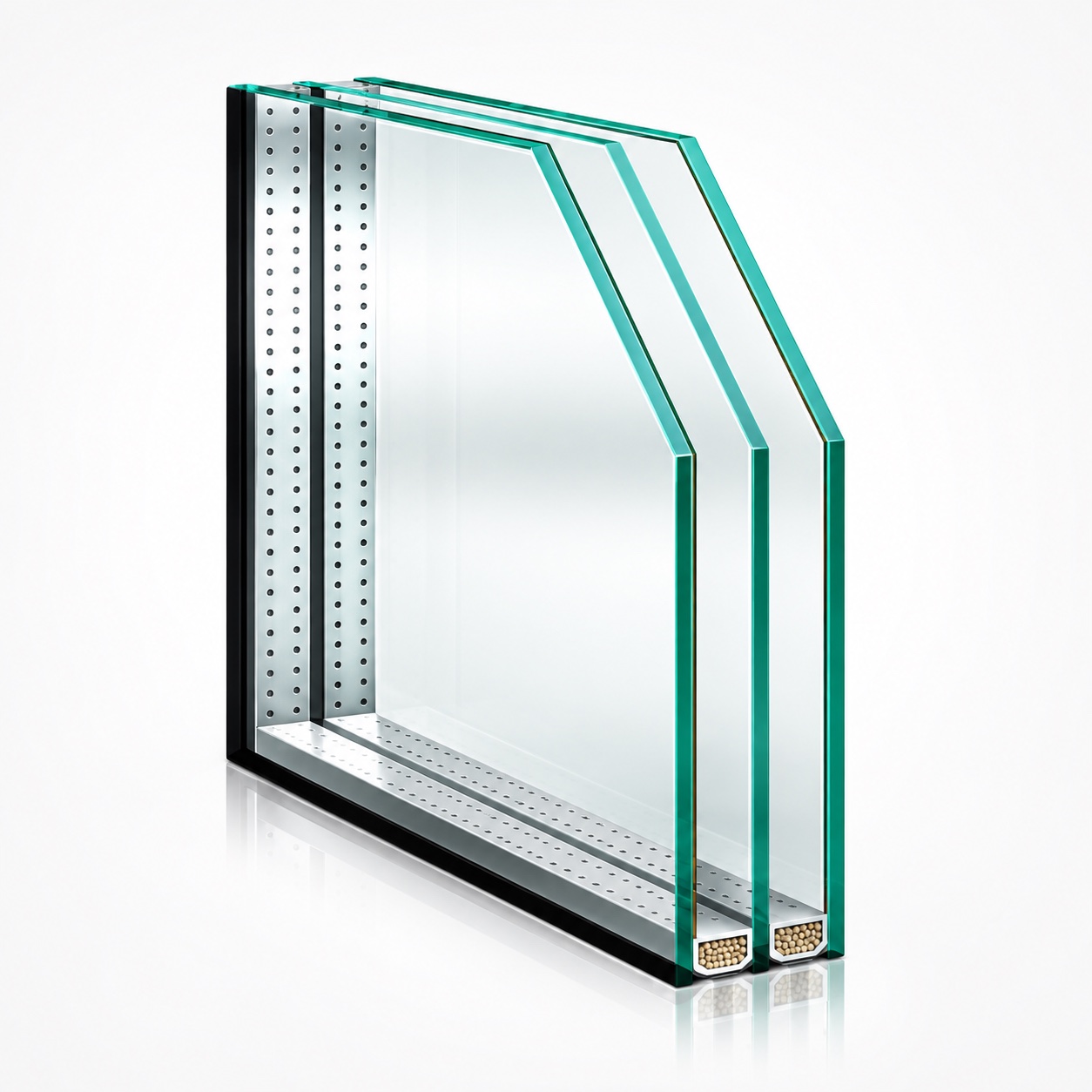 Unbranded high-resolution triple-glazed insulating glass unit